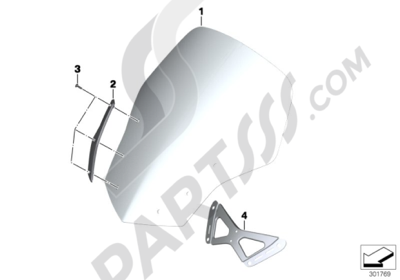 Bmw K1200GT 2006-2008 (K44) WINDSHIELD, HIGH