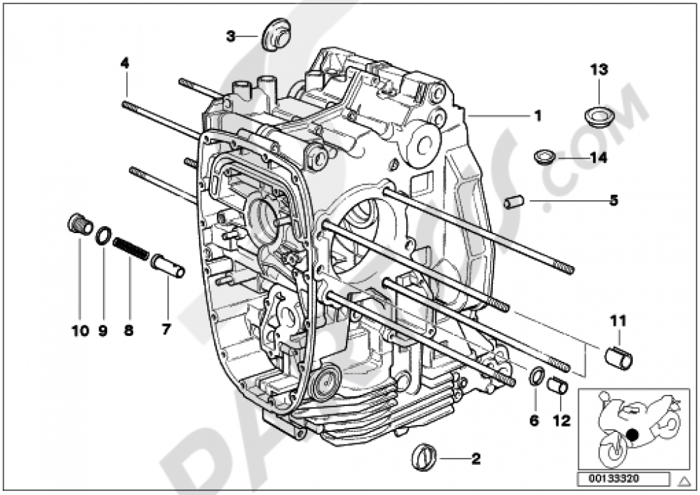 ENGINE HOUSING Bmw R1100S R1100S (259S) bmw r1150rt engine diagram 