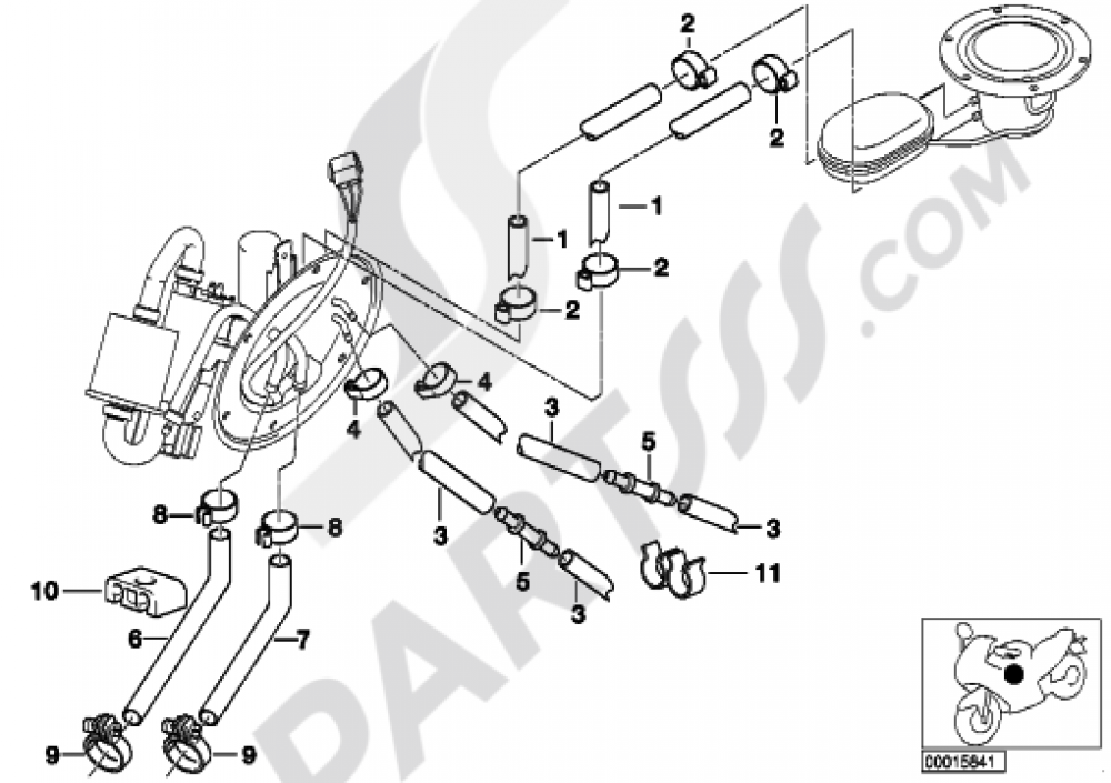 FUEL TANK VENTILATIONATTACHING PARTS Bmw R1100S R1100S (259S)