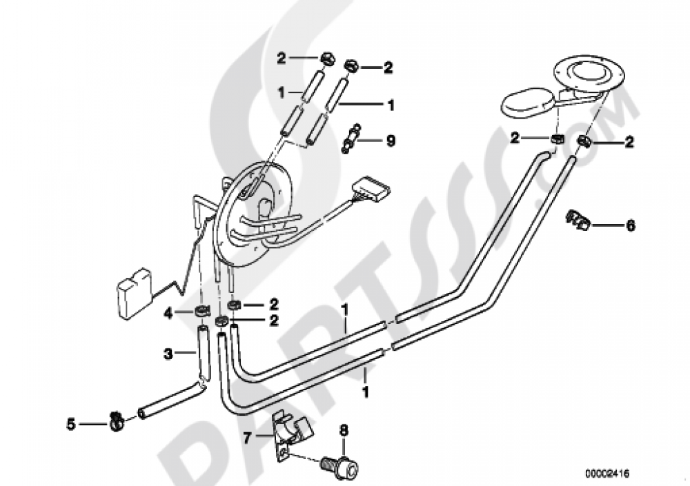 FUEL TANK VENTILATIONATTACHING PARTS Bmw R1150GS R1150GS (R21)