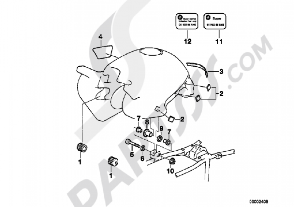FUEL TANKATTACHING PARTS Bmw R1150GS ADVENTURE R1150GS ADVENTURE (R21A)