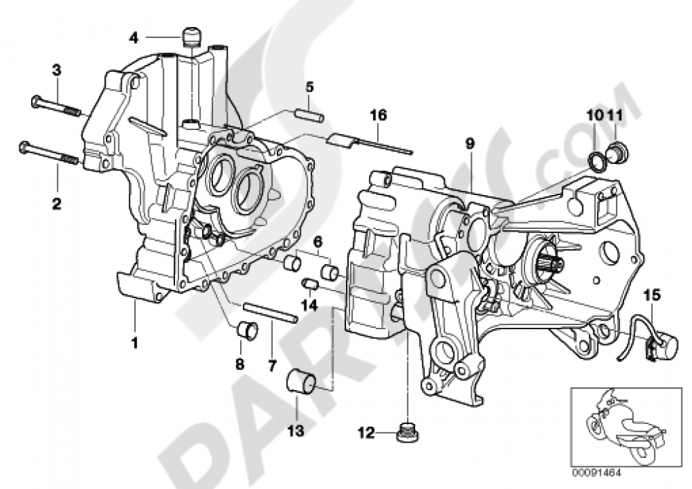 TRANSMISSION HOUSINGMOUNTING PARTS Bmw R1150R ROCKSTER R1150R ROCKSTER