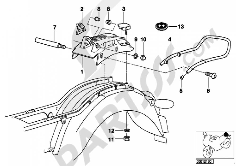 REAR CARRIER PART Bmw R1200C INDEPENDENT 2001-2003 (59C3)