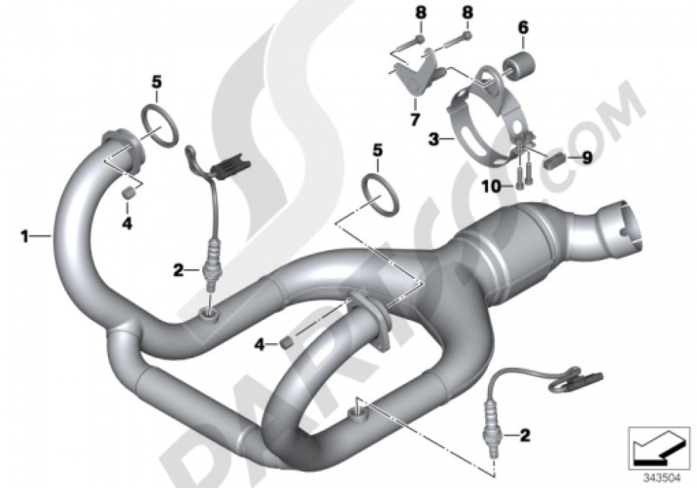 EXHAUST SYSTEM PARTS WITH MOUNTS Bmw R1200GS