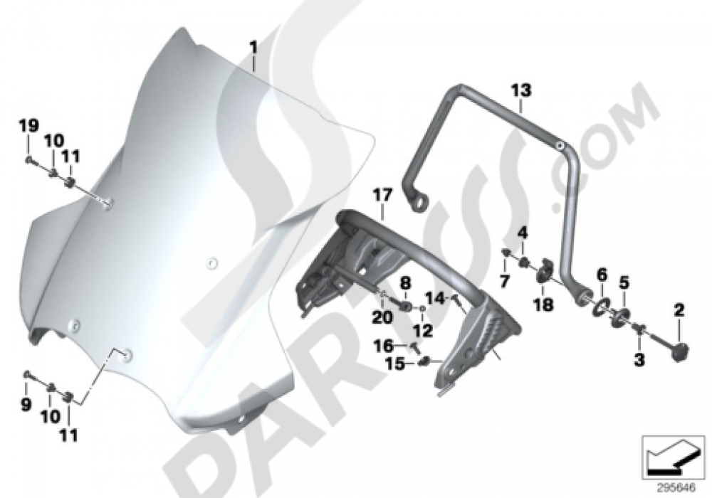 WINDSHIELD Bmw R1200GS ADVENTURE 20102013 (K255)