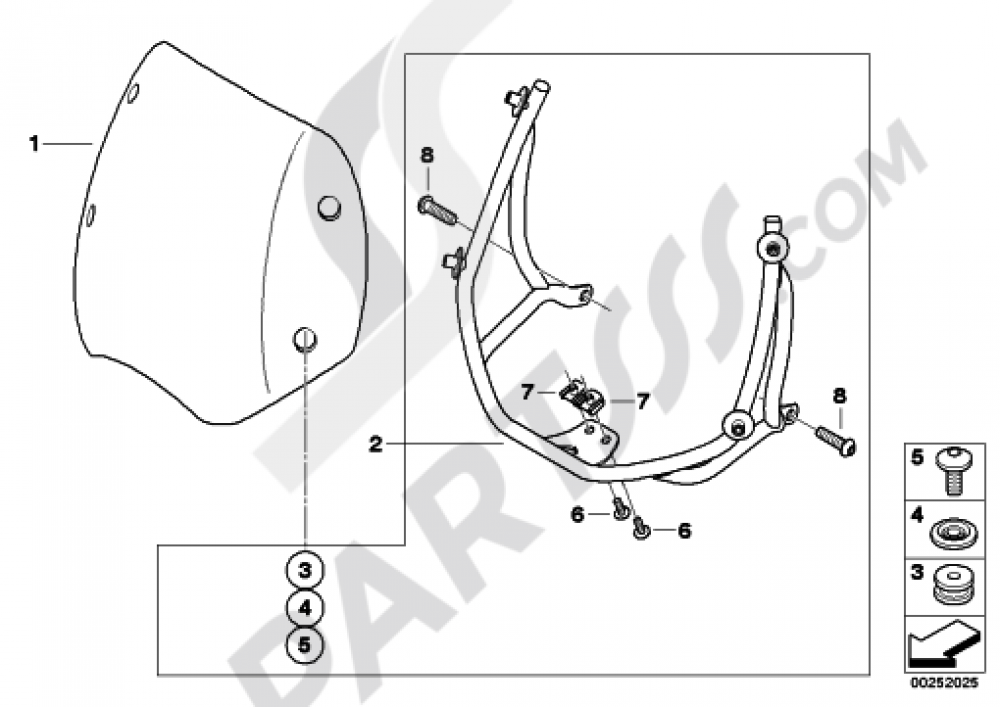 WINDSHIELD, HIGH Bmw R1200R 20102014 (K27)