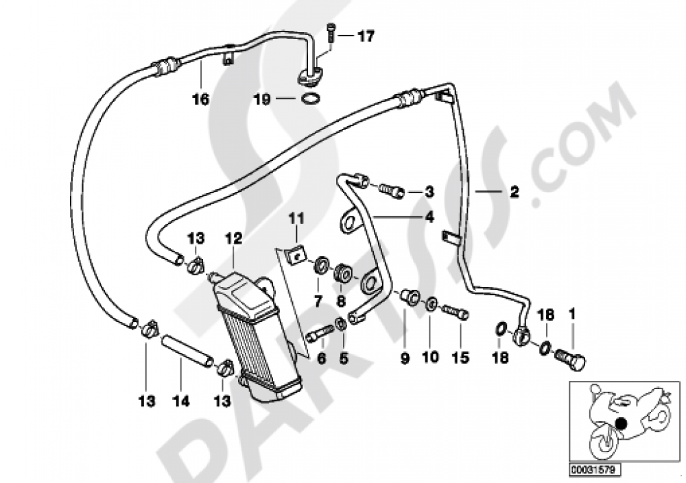 OIL COOLEROIL COOLING PIPE Bmw R850R R850R (259R)