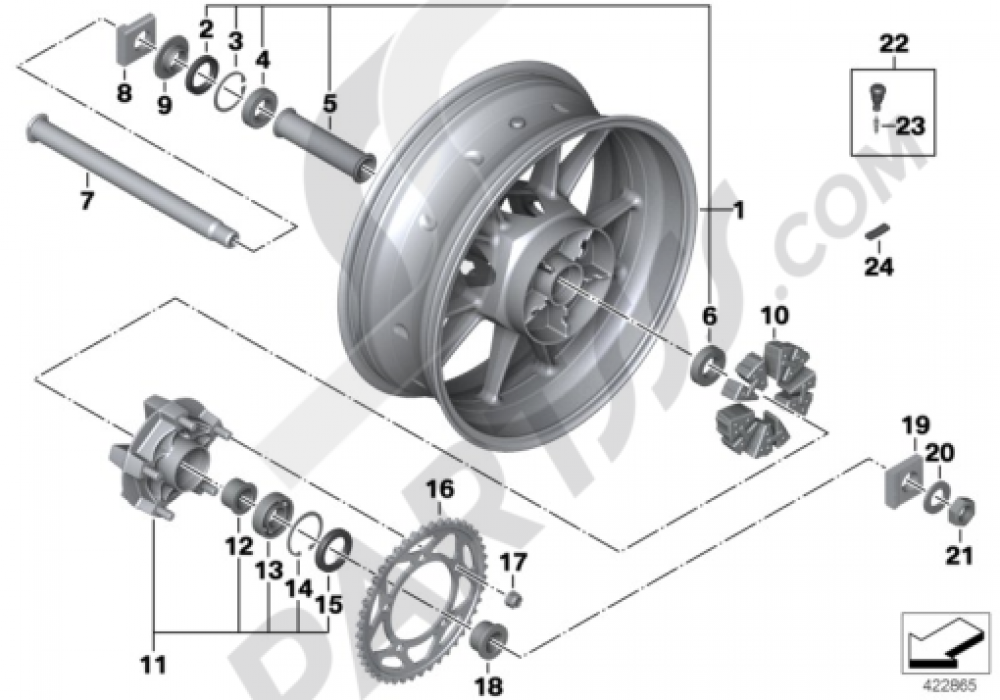 Koyo BMW S1000RR Rear Wheel Bearing & Seal Kit (2010-2013) – Genuine Japan Quality