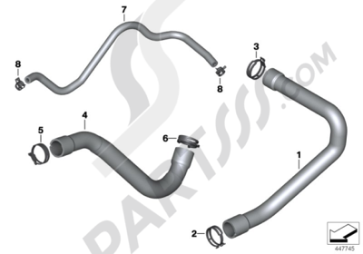 Bmw S1000RR 2012-2013 (K46) COOLING SYSTEM - WATER HOSES