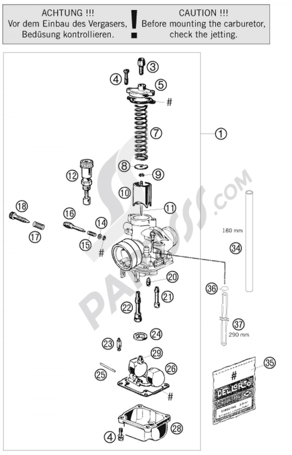 CARBURETOR KTM 50 SX 2009 EU