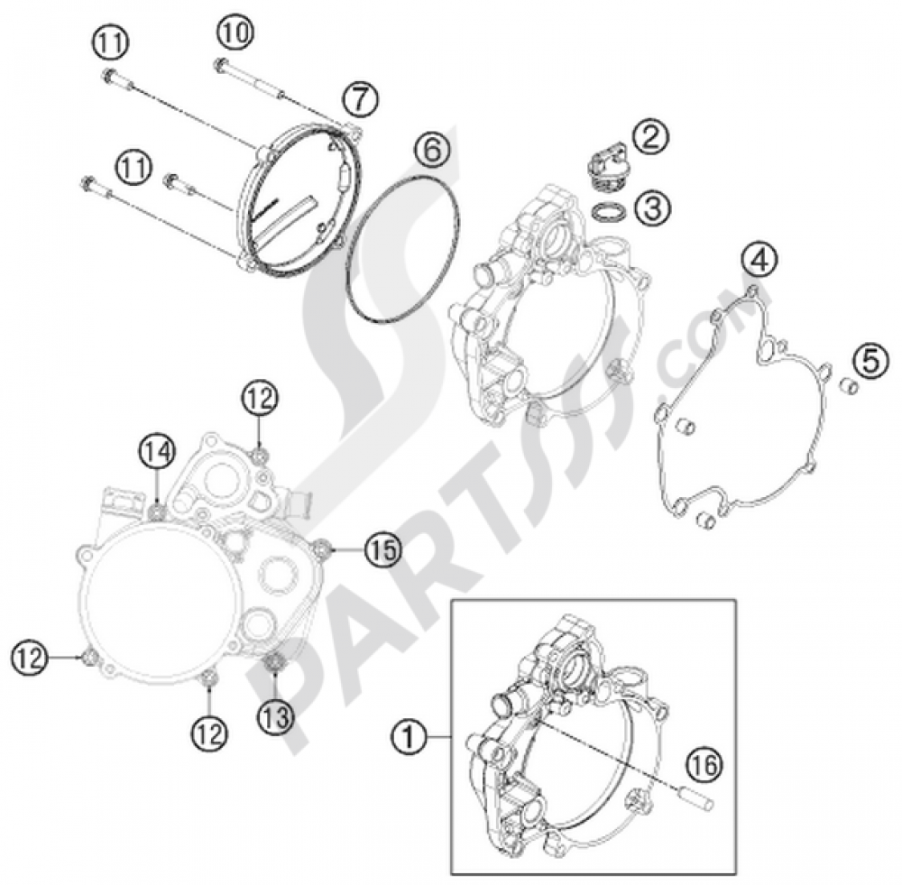 CLUTCH COVER KTM 50 SX 2015 EU