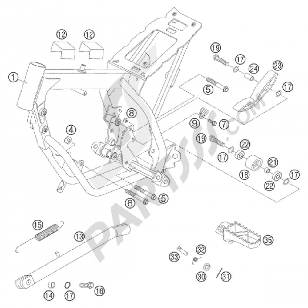FRAME, SIDE STAND 50 MINI ADV. KTM 50 MINI ADVENTURE 2005 EU