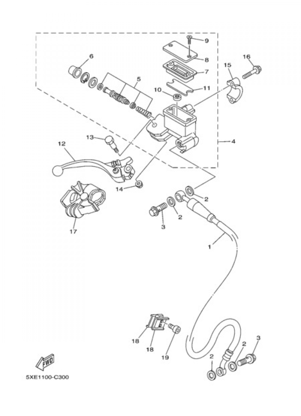 FRONT MASTER CYLINDER Yamaha YZ250 2004