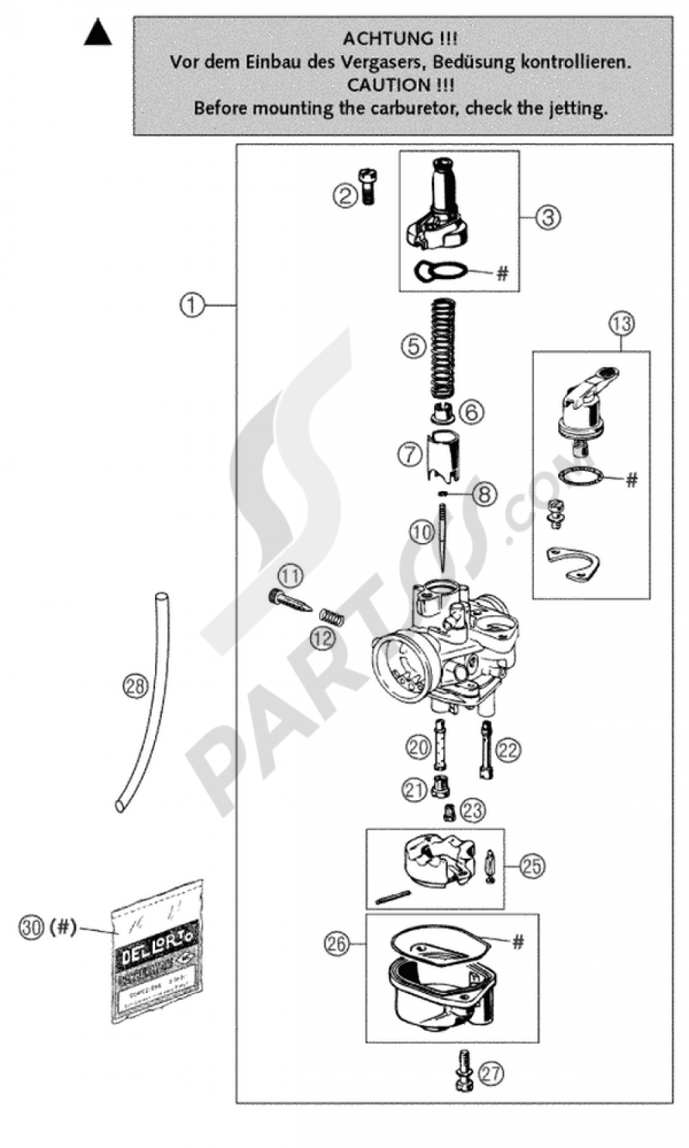 CARBURETOR DELLORTO KTM 50 MINI ADVENTURE 2003 EU