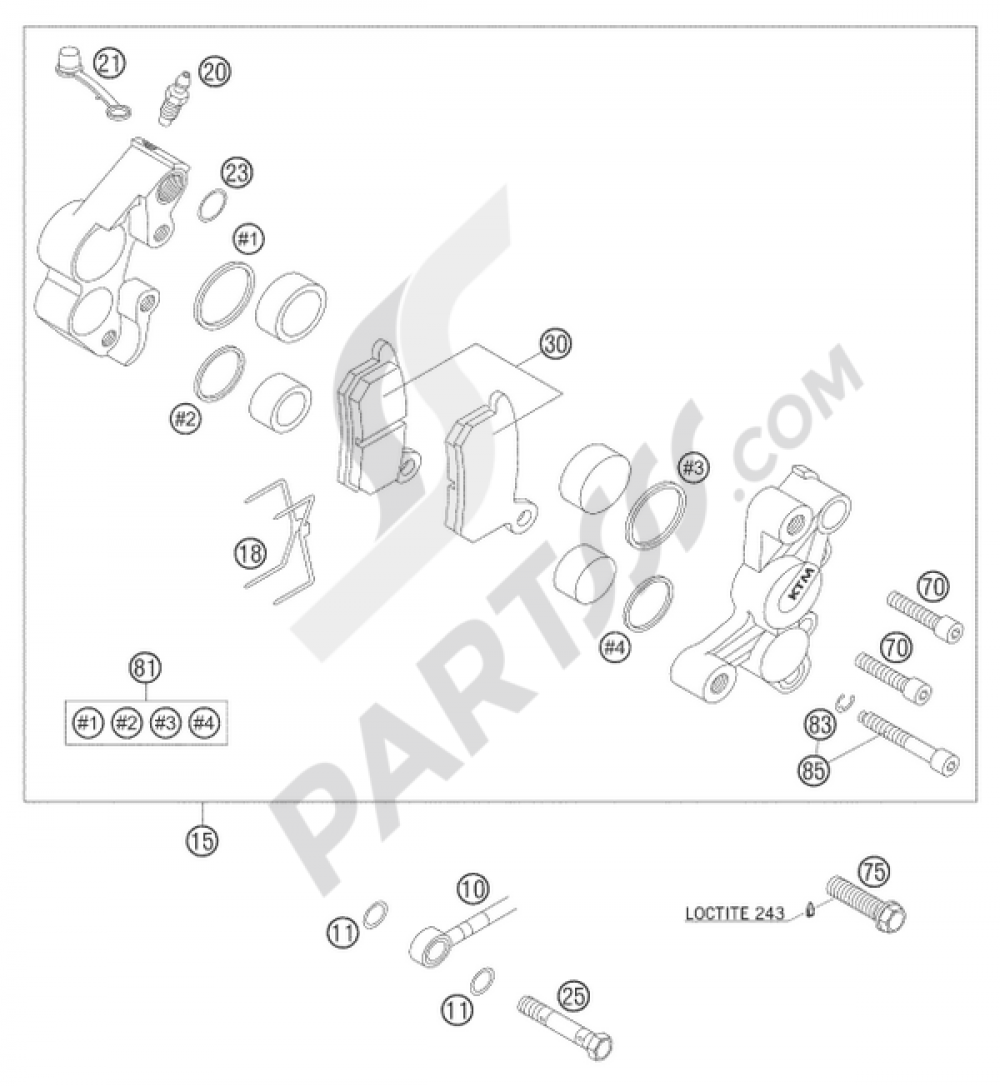 BRAKE CALIPER FRONT FORMULA KTM 65 SX 2005 EU