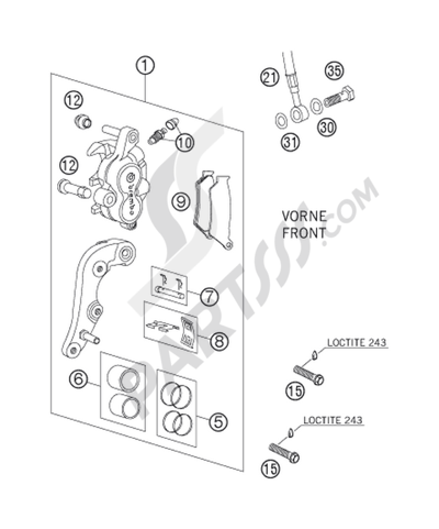 KTM 250 SX 2010 EU BRAKE CALIPER FRONT
