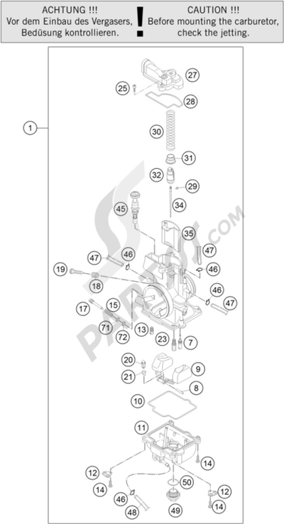 KTM 250 SX 2010 EU キャブレター