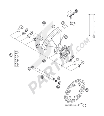 KTM 250 SX 2010 EU フロントホイール
