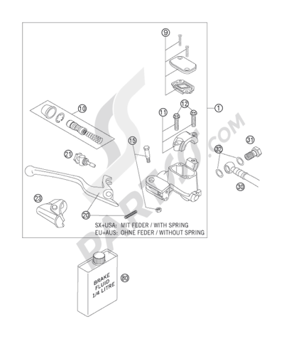 KTM 250 SX 2010 EU HAND BRAKE CYLINDER