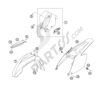 KTM 250 SX 2010 EU MASK, FENDERS