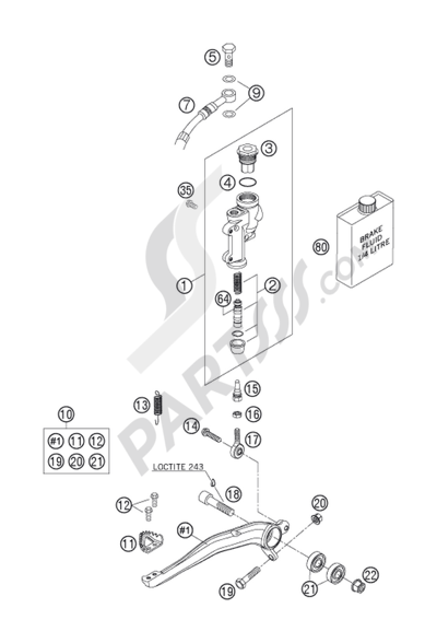 KTM 250 SX 2010 EU REAR BRAKE CONTROL