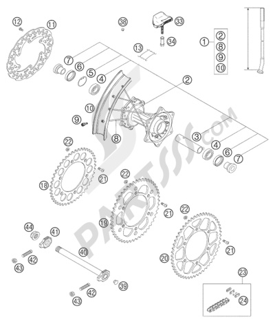KTM 250 SX 2010 EU リアホイール