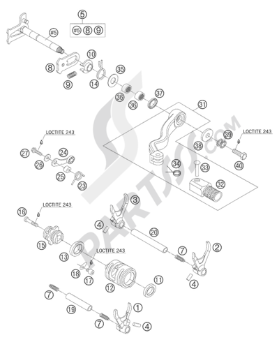 KTM 250 SX 2010 EU SHIFTING MECHANISM