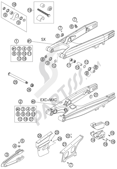 KTM 250 SX 2010 EU SWING ARM