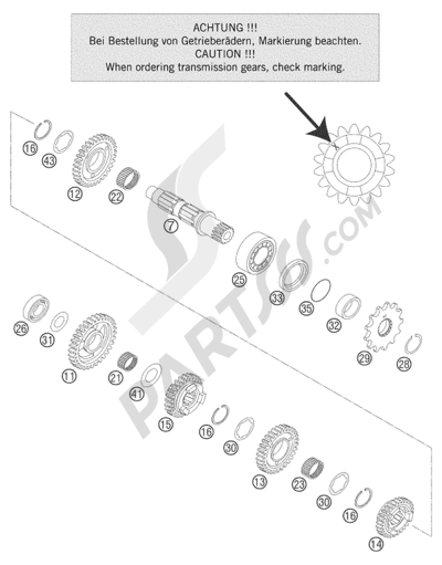 KTM 250 SX 2010 EU TRANSMISSION II - COUNTERSHAFT