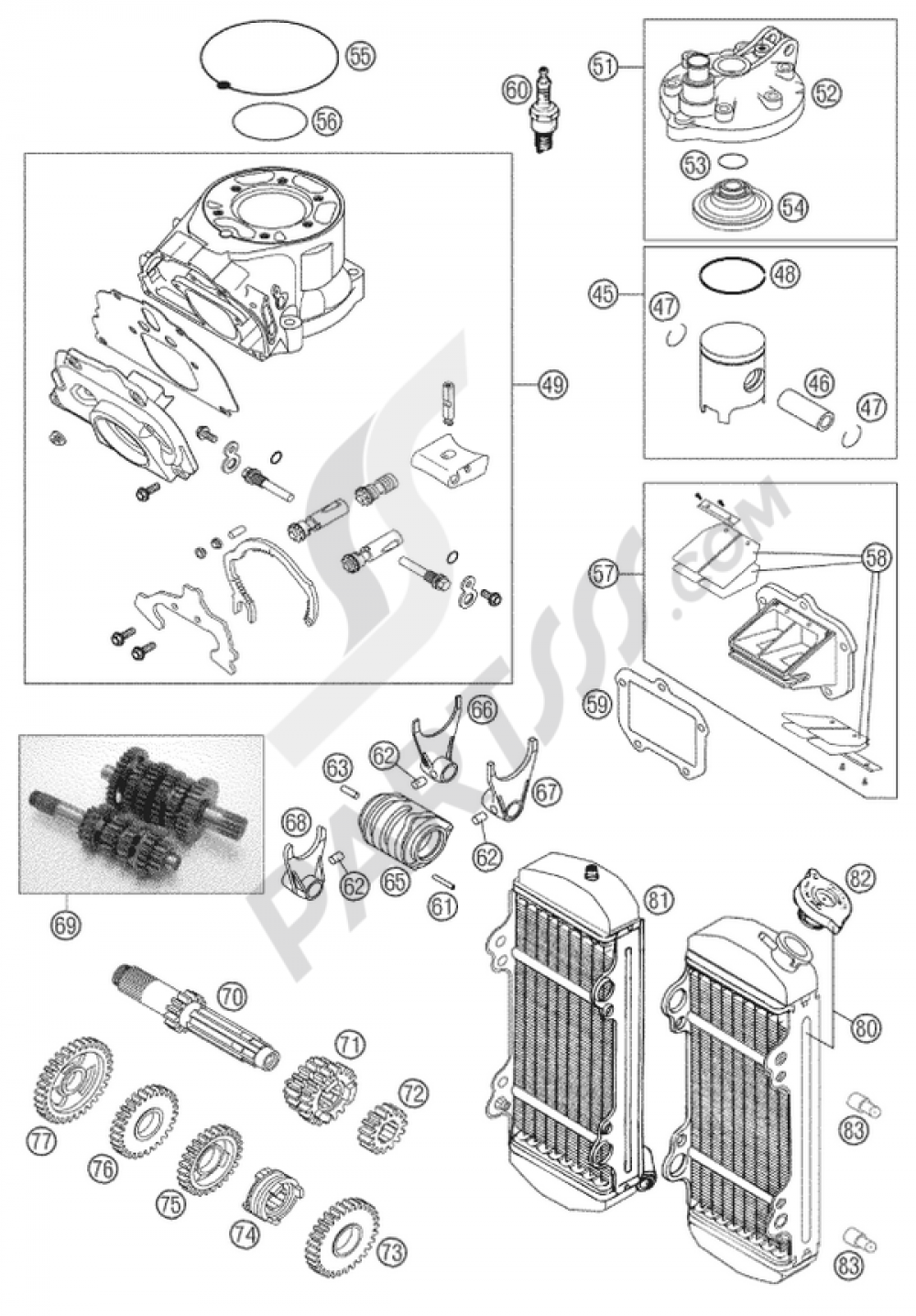 PARTS 125 SXS MOTOR 2002 KTM 125 SX 2002 EU