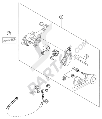 KTM 125 SX 2003 EU BRAKE CALIPER REAR BREMBO 26MM