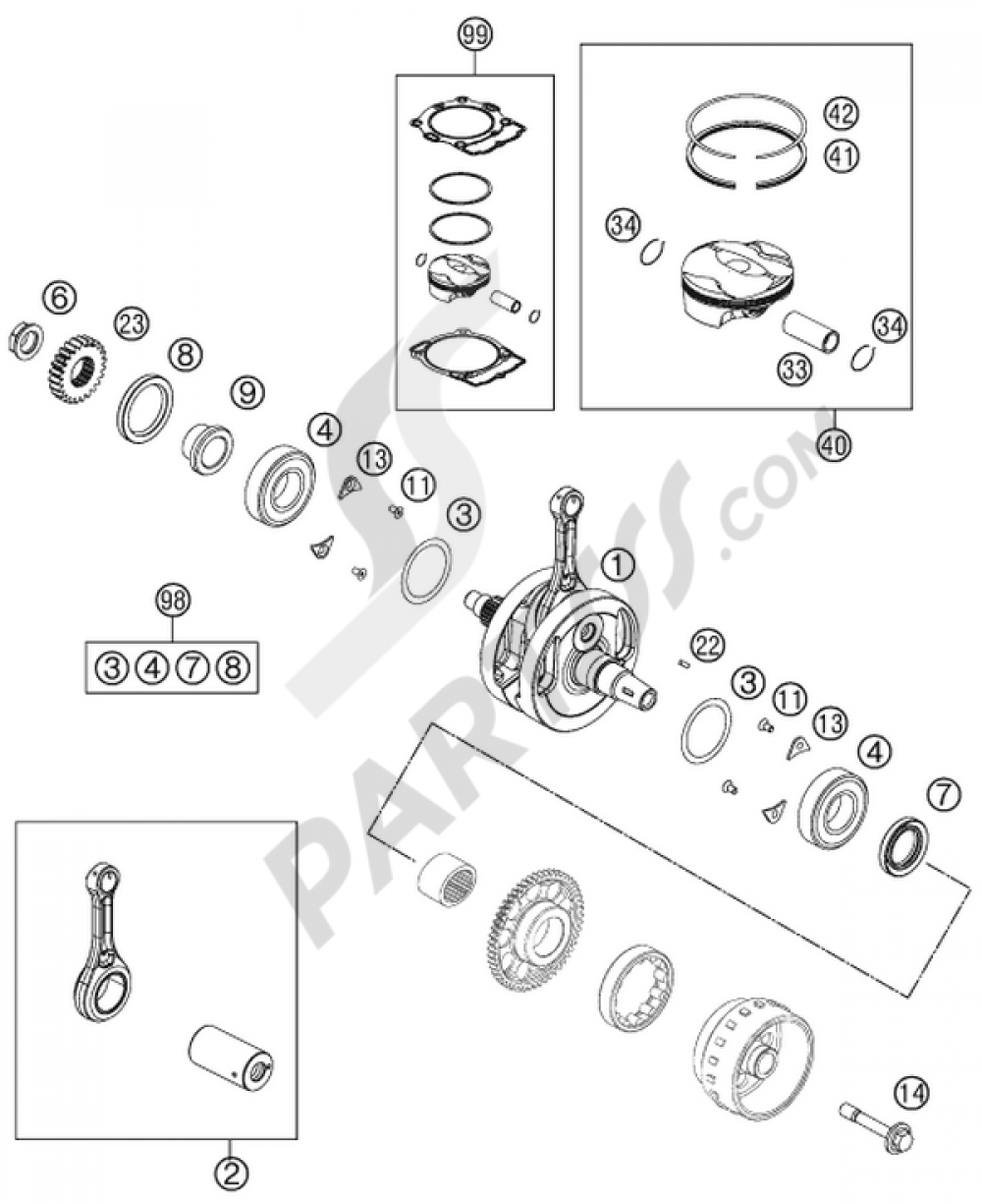 thumbnail image 2 of Pair Of Engine Crank Shaft Seals For KTM 250/300 SX EXC (1990-2016) – Aftermarket Seal Kit, CSS.KTM300.9016 2 of 5