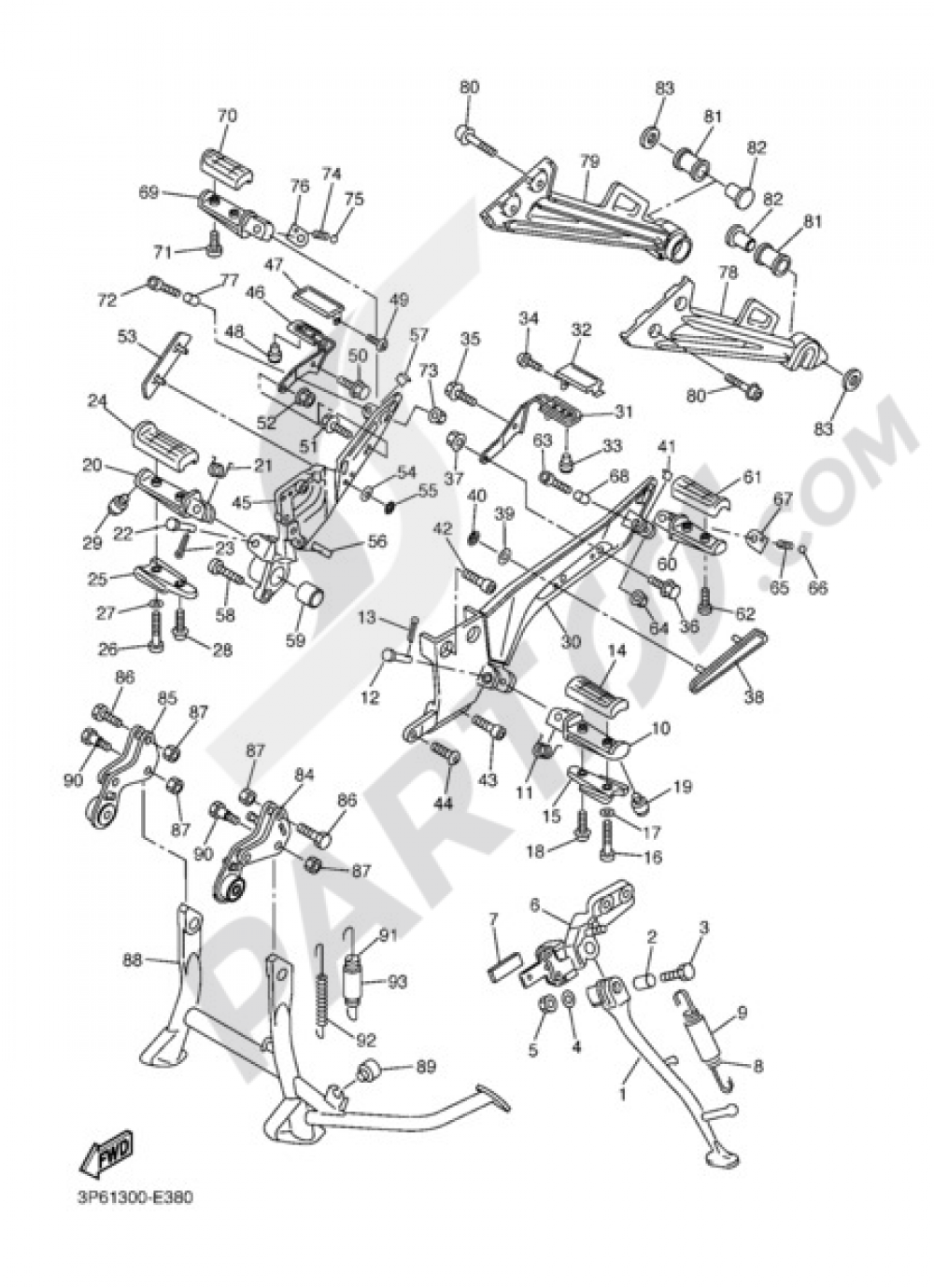 STAND & FOOTREST Yamaha FJR1300AS 2007