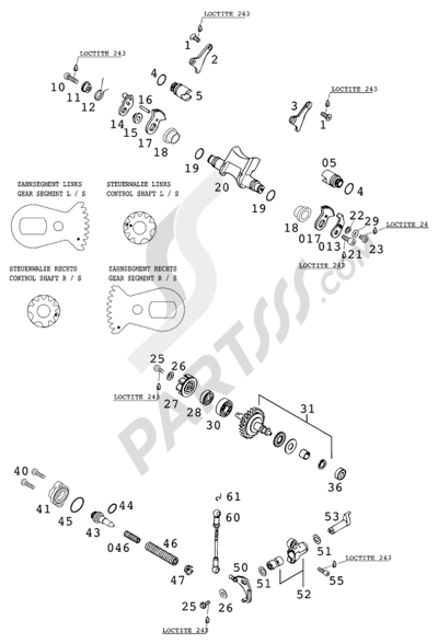 KTM 250 EXC 1999 EU AUSLASSTEUERUNG 250/300/380 /u00279