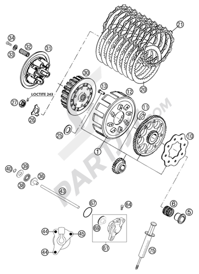 KTM 250 EXC 2002 EU CLUTCH 250/300/380 U2000