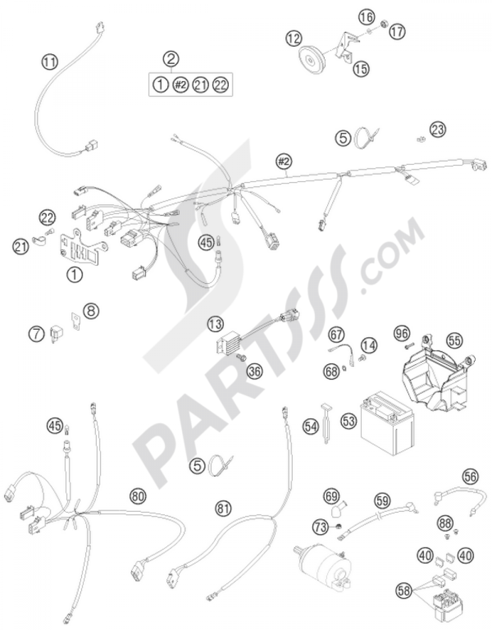 WIRING HARNESS KTM 250 EXC SIX-DAYS 2013 EU