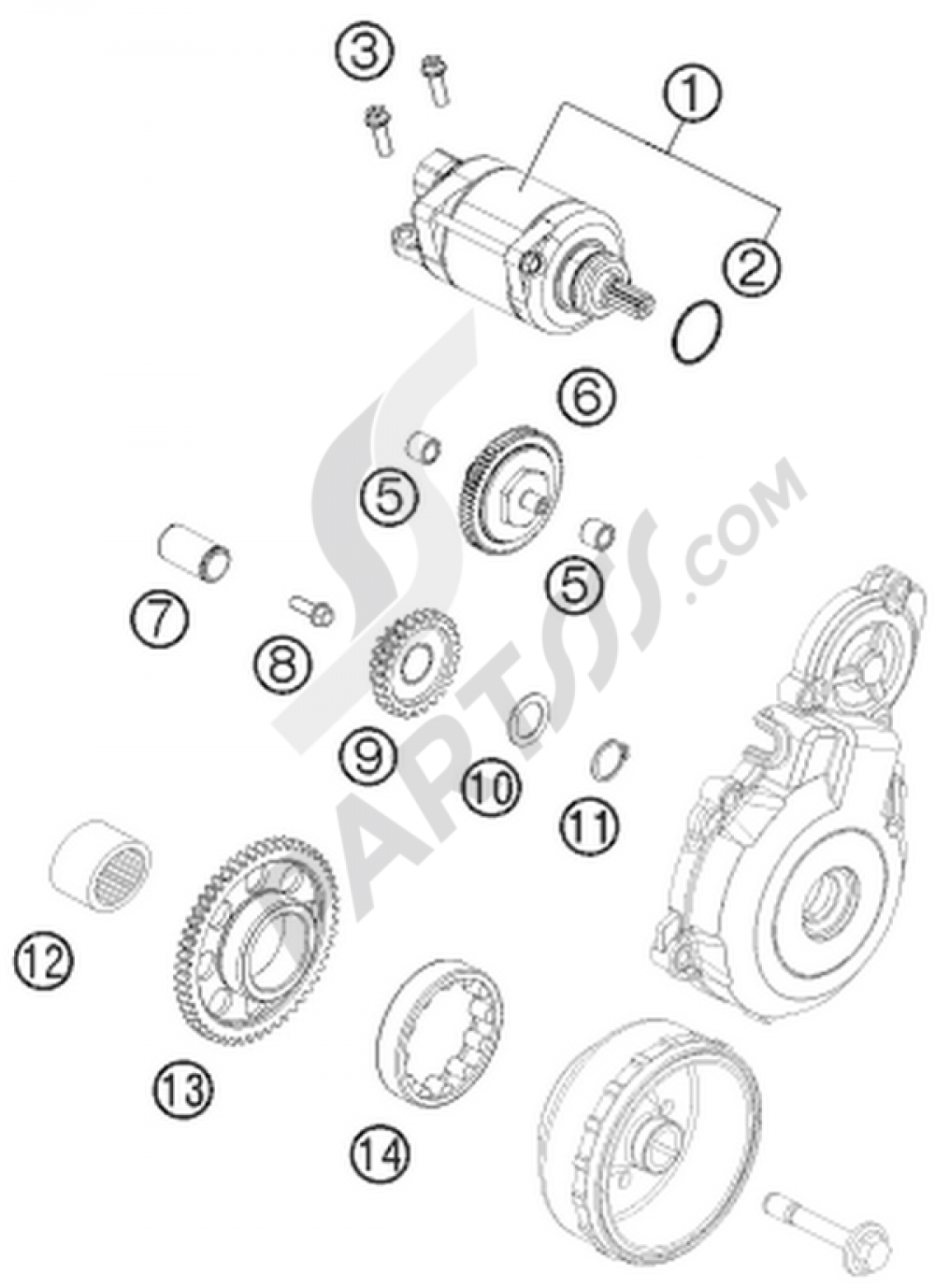 ELECTRIC STARTER KTM 350 EXC-F SIX-DAYS 2013 EU