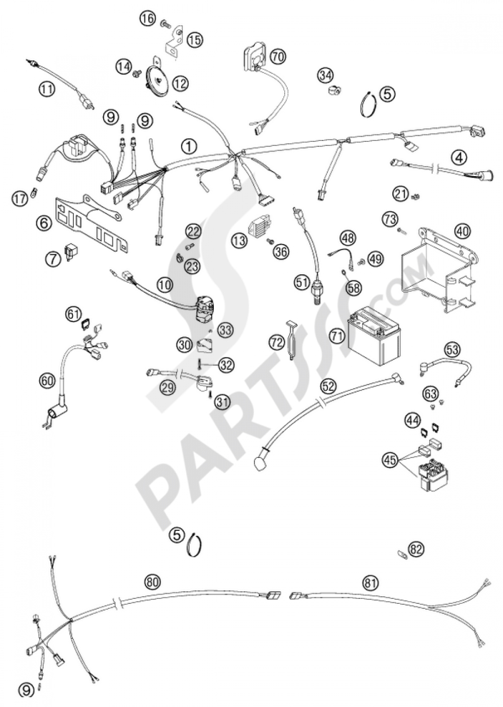 WIRING HARNESS RACING EU, AUS KTM 400 EXC RACING 2004 EU