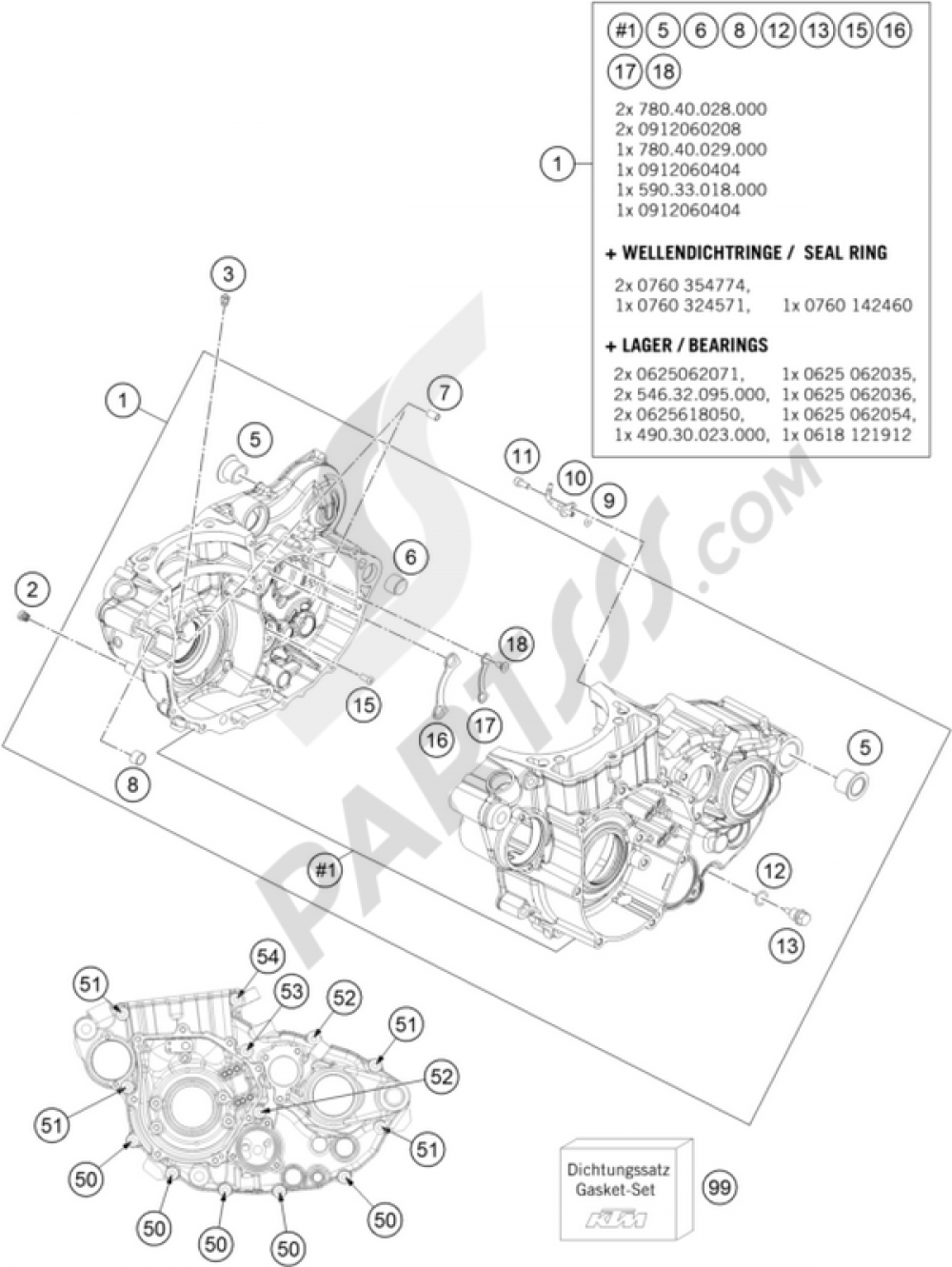 ENGINE CASE KTM 450 EXC 2009 EU