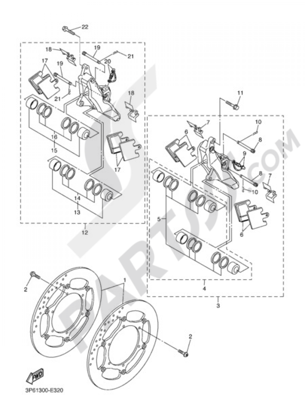 FRONT BRAKE CALIPPER Yamaha FJR1300AS 2006
