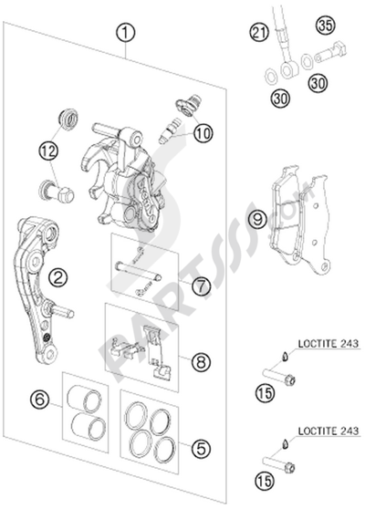 KTM 450 EXC SIX-DAYS 2013 EU BRAKE CALIPER FRONT
