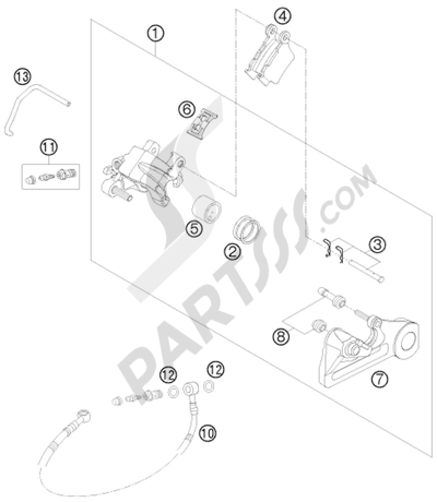 KTM 450 EXC SIX-DAYS 2013 EU BRAKE CALIPER REAR