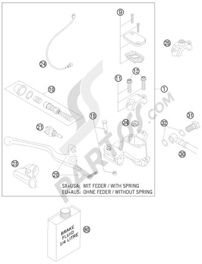 KTM 450 EXC SIX-DAYS 2013 EU HAND BRAKE CYLINDER