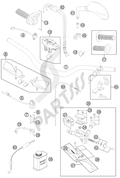 KTM 450 EXC SIX-DAYS 2013 EU HANDLEBAR, CONTROLS