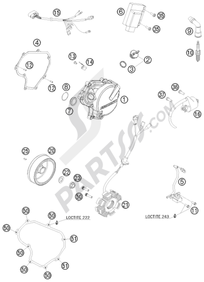KTM 450 EXC SIX-DAYS 2013 EU IGNITION SYSTEM