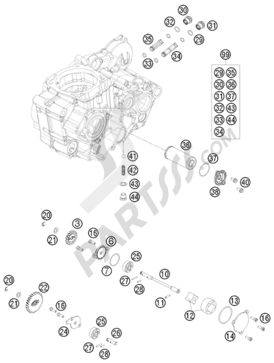 KTM 450 EXC SIX-DAYS 2013 EU LUBRICATING SYSTEM