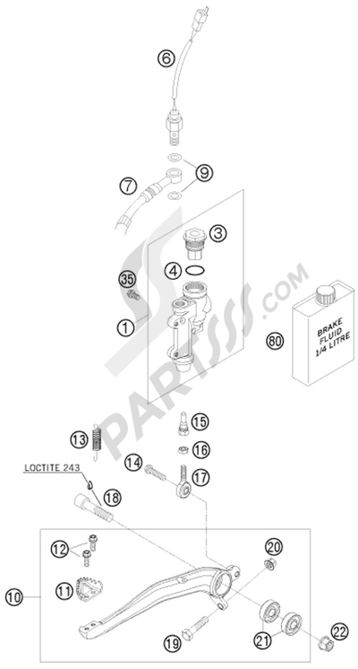 KTM 450 EXC SIX-DAYS 2013 EU REAR BRAKE CONTROL