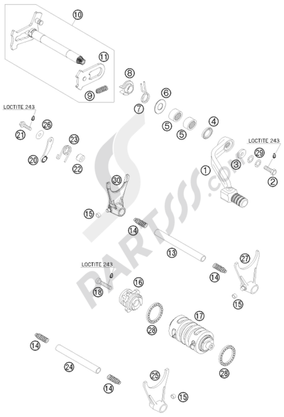 KTM 450 EXC SIX-DAYS 2013 EU SHIFTING MECHANISM