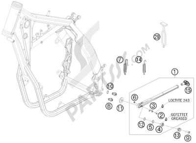KTM 450 EXC SIX-DAYS 2013 EU SIDE / CENTER STAND
