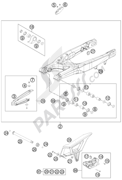 KTM 450 EXC SIX-DAYS 2013 EU SWING ARM
